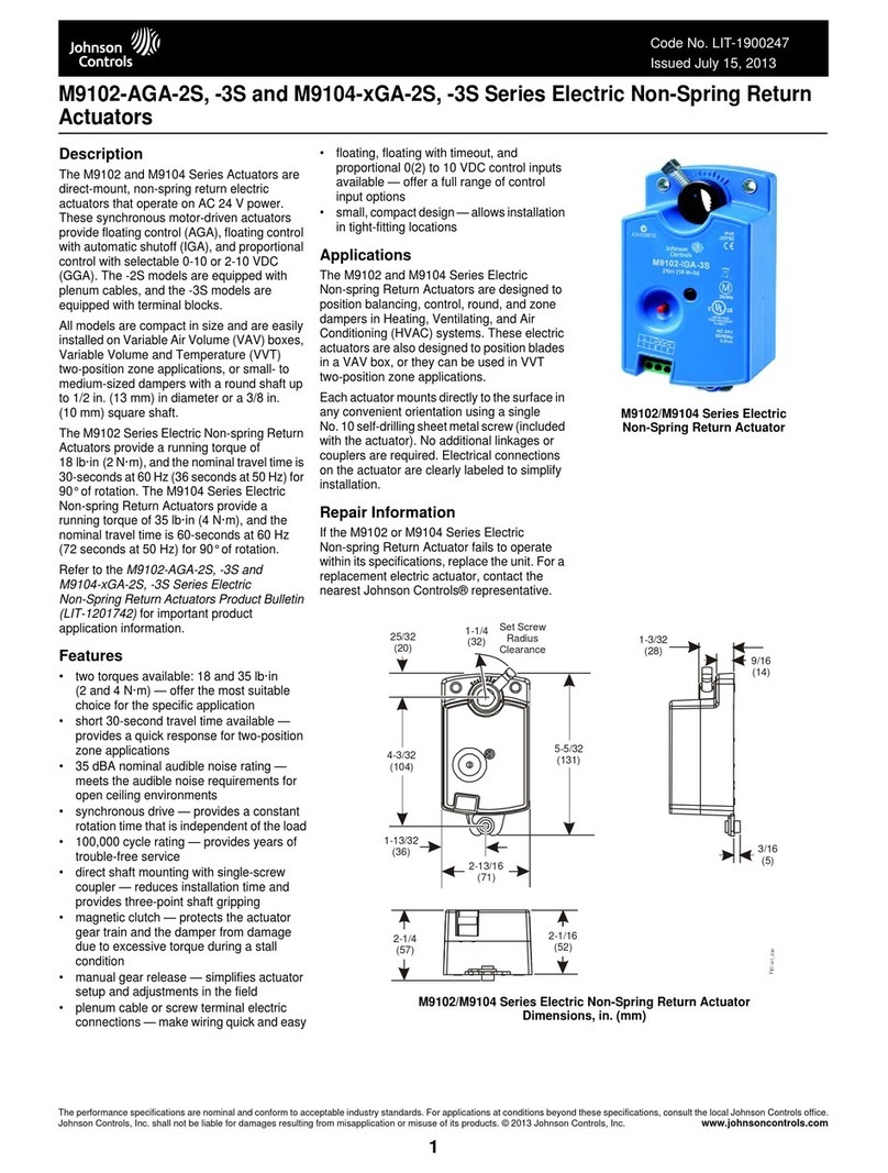 Johnson Controls M9102-AGA-2S Series User manual
