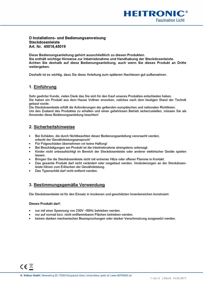 Heitronic 45018 Installation and operating instructions Heitronic 45018 Installation and operating instructions