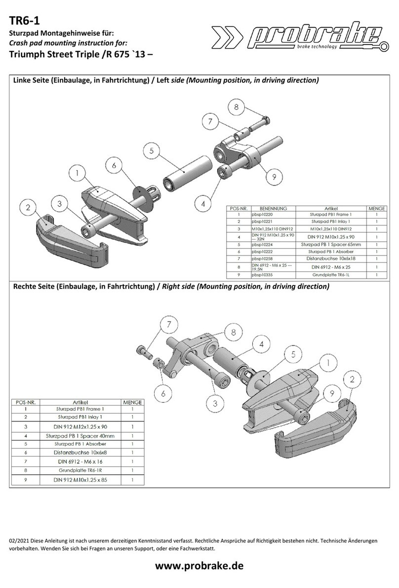 probrake TR6-1 Mounting instruction