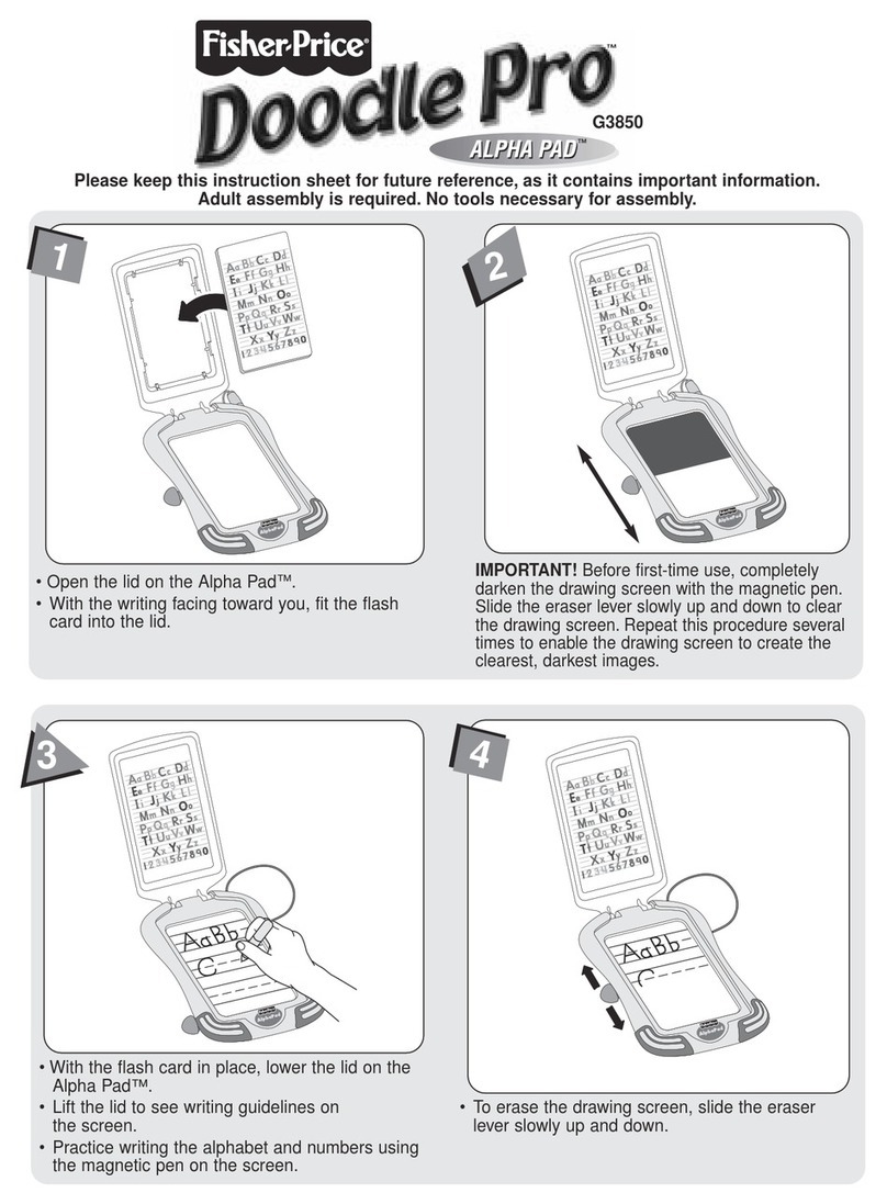 Fisher-Price Doodle Pro ALPHA PAD G3850 instruction sheet