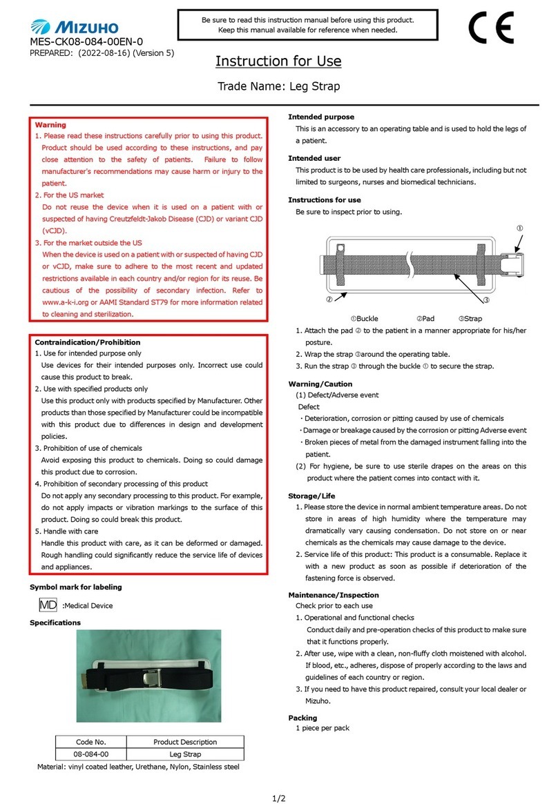 Mizuho 08-084-00 Instructions for use
