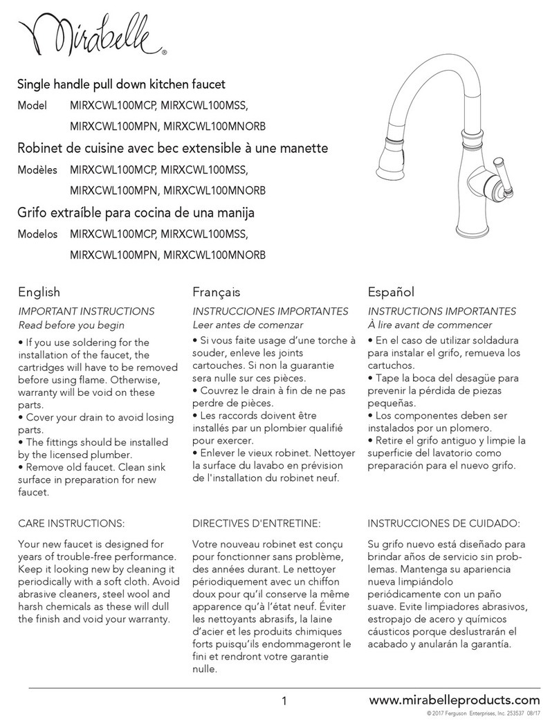 Mirabelle MIRXCWL100MCP Installation instructions manual Mirabelle MIRXCWL100MCP Installation instructions manual