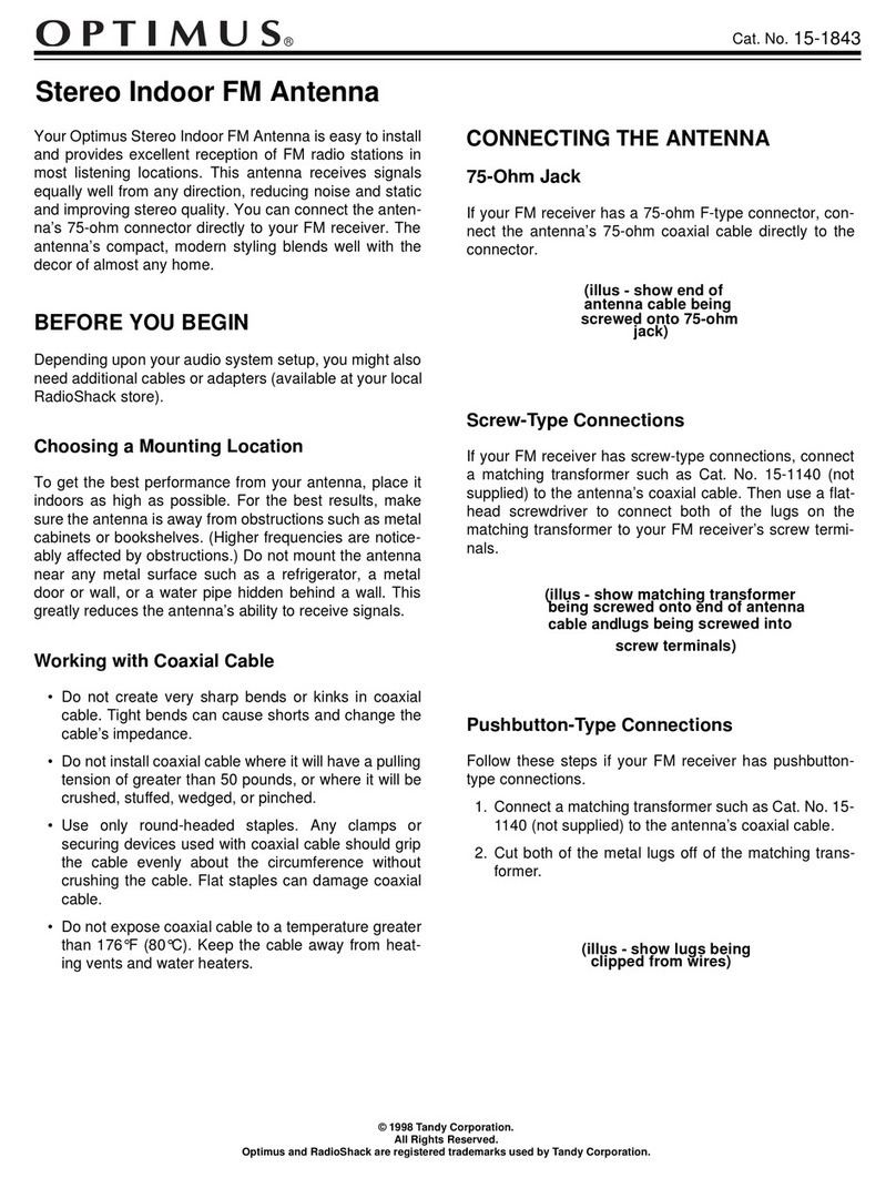 Radio Shack OPTIMUS 15-1843 User manual Radio Shack OPTIMUS 15-1843 User manual