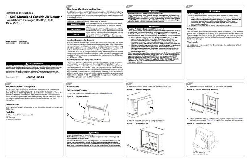 Trane BAYDMPR300 Series installation instructions