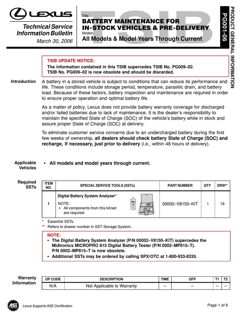 Lexus PG001-06 Technical Service Information Bulletin