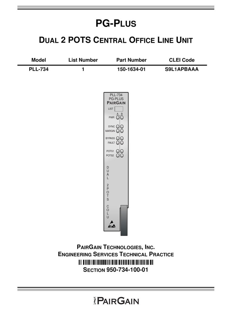 PairGain PG-PLUS PLL-734 User manual
