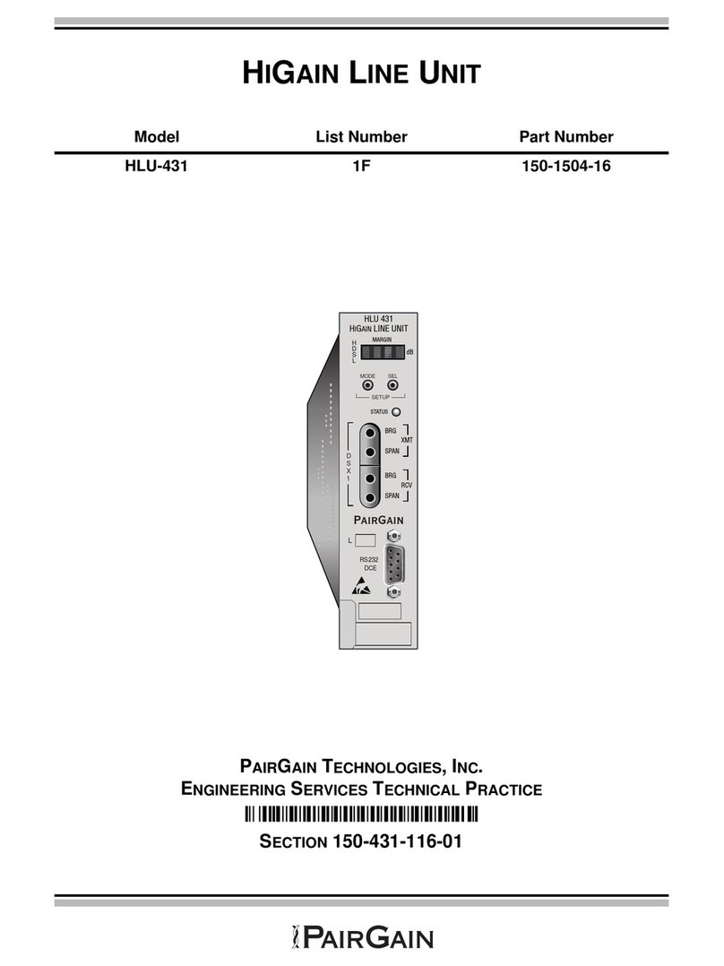 PairGain HLU-431 User manual