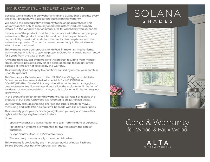 ALTA SOLANA SHADES User manual