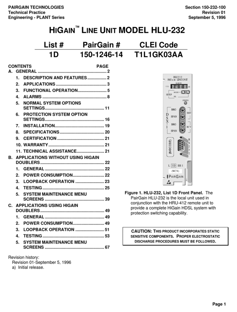 PairGain HIGAIN HLU-232 User manual