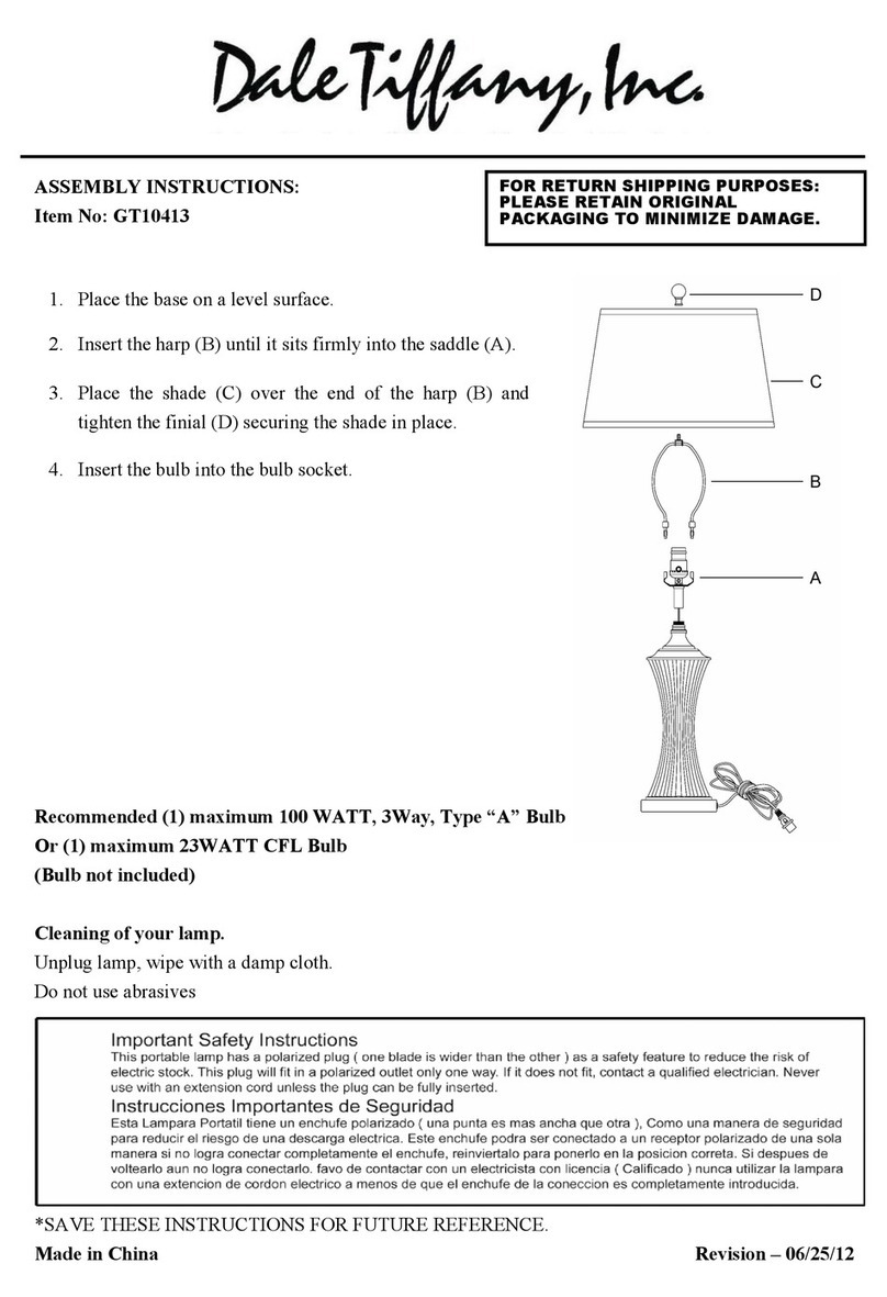 Dale Tiffany GT10413 Assembly instructions