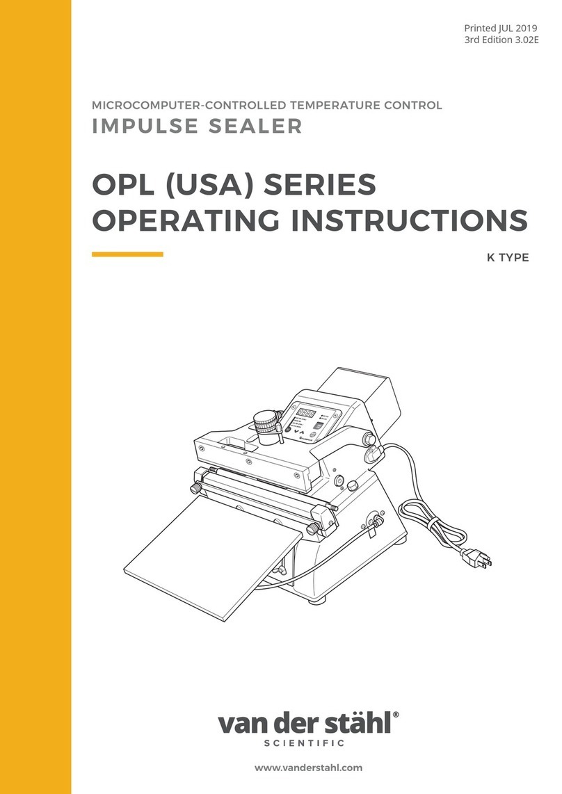 Van Der Stahl OPL Series operating instructions