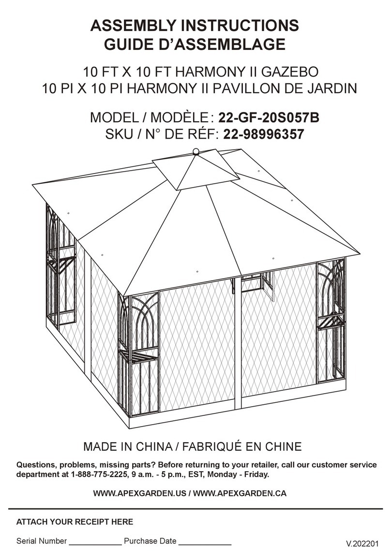 Apex Garden HARMONY II 22-GF-20S057B Assembly instructions Apex Garden HARMONY II 22-GF-20S057B Assembly instructions
