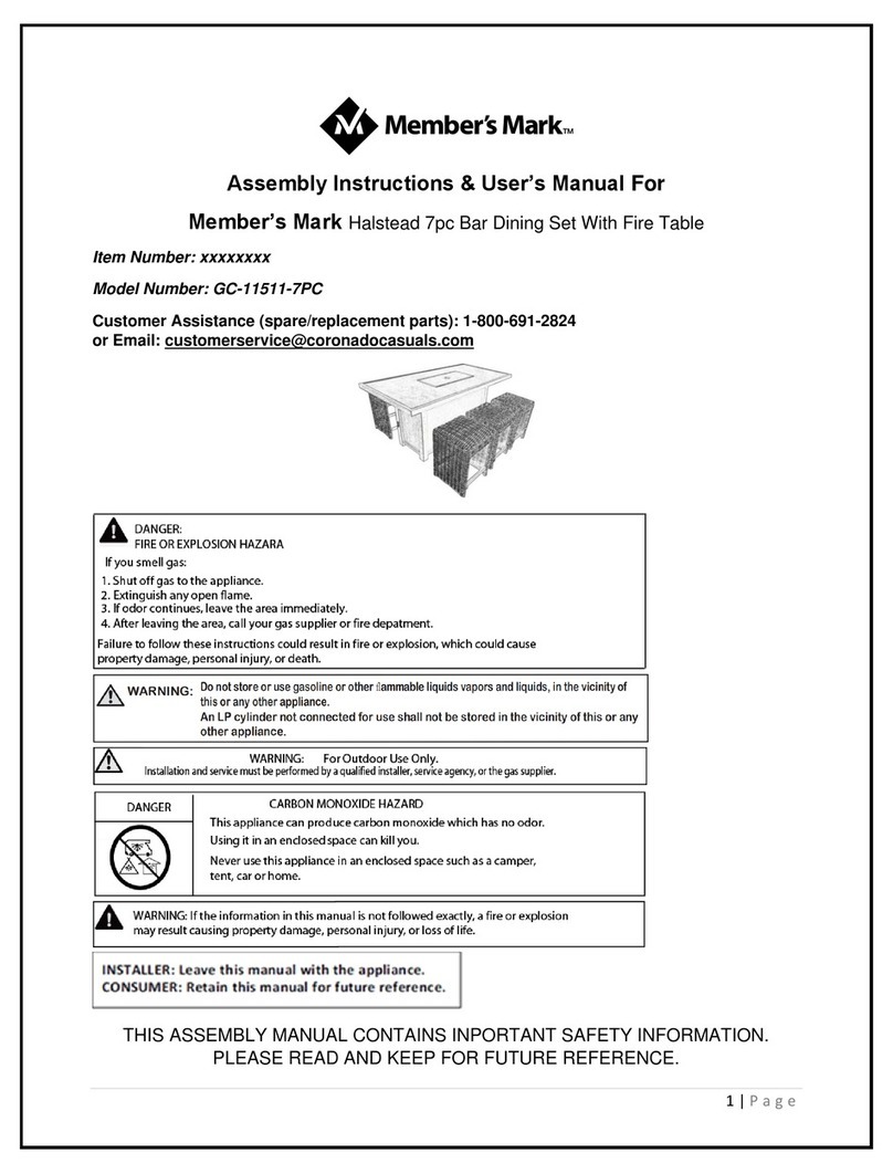 Members Mark Halstead GC-11511-7PC Assembly instructions & user manual Members Mark Halstead GC-11511-7PC Assembly instructions & user manual