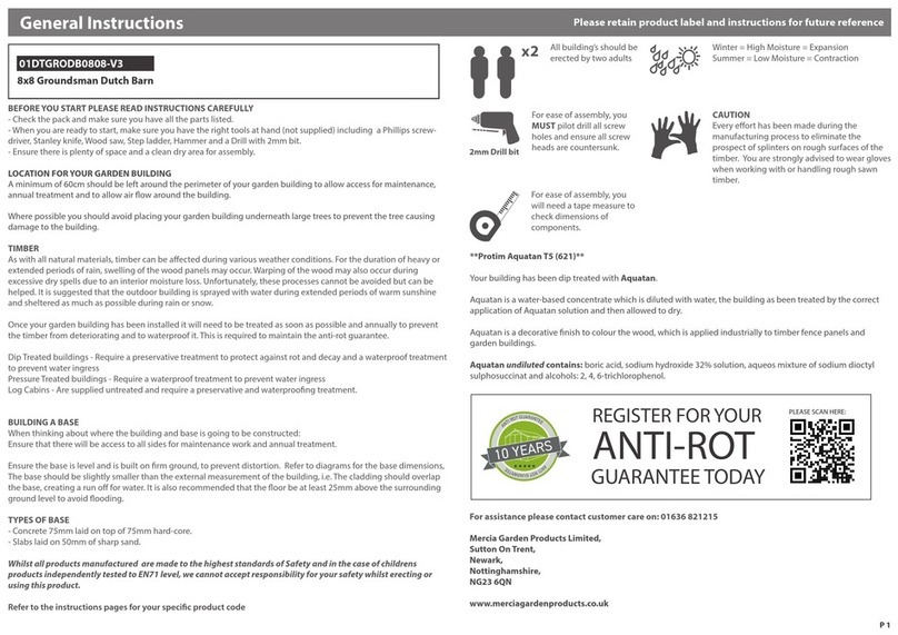 Mercia Garden Products 01DTGRODB0808-V3 instructions