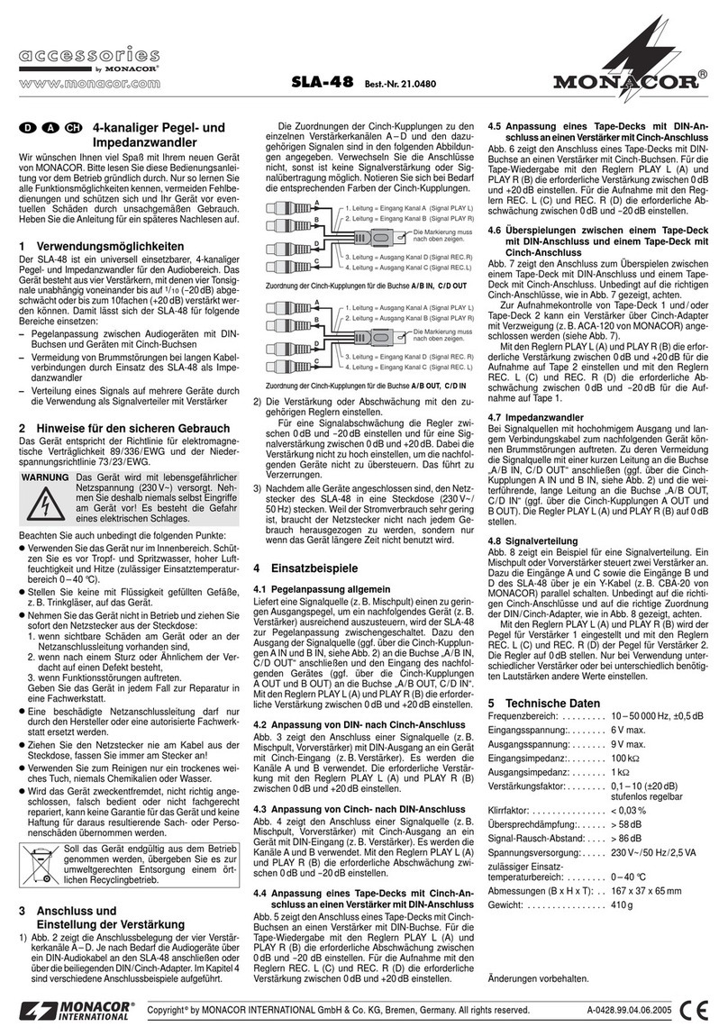 Monacor SLA-48 manual
