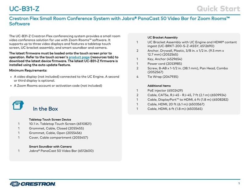Crestron UC-B31-Z quick start