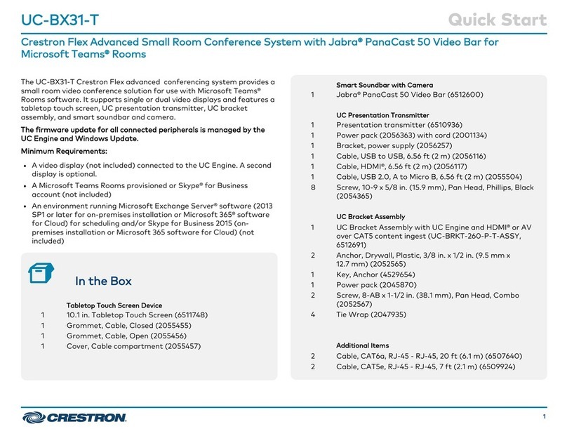 Crestron UC-BX31-T User manual