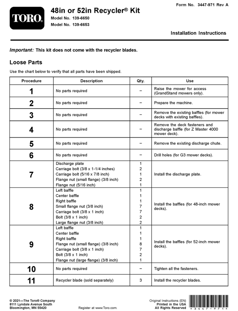 Toro 139-6650 installation instructions