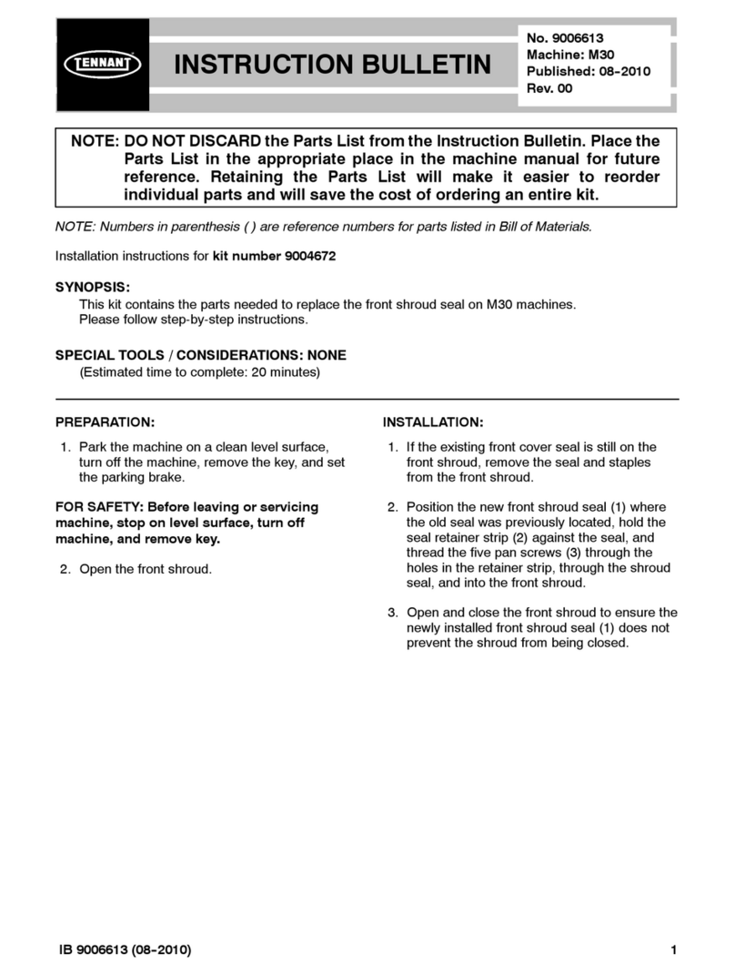 Tennant 9004672 Instruction bulletin