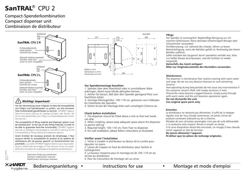 OPHARDT HYGIENE SanTRAL CPU 2 Instructions for use