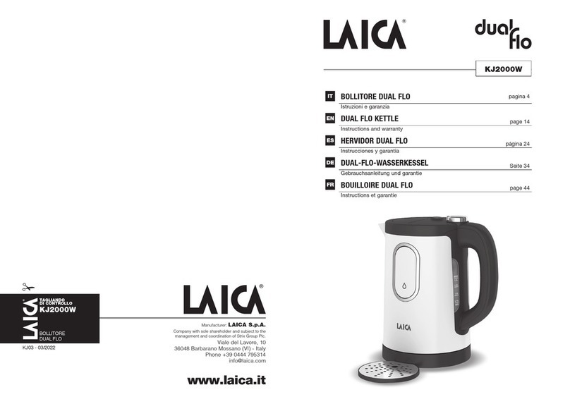 Laica dual flo KJ2000W Instructions and warranty
