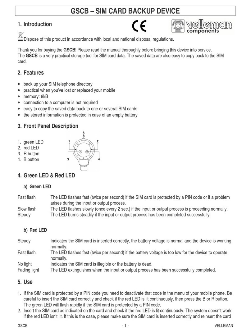 Velleman GSCB User manual