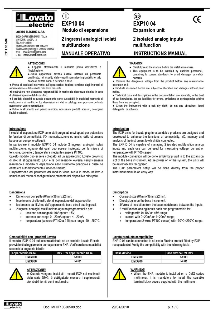 LOVATO ELECTRIC EXP10 04 instruction manual