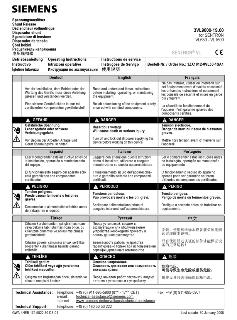 Siemens SENTRON 3VL9800-1S.00 User manual