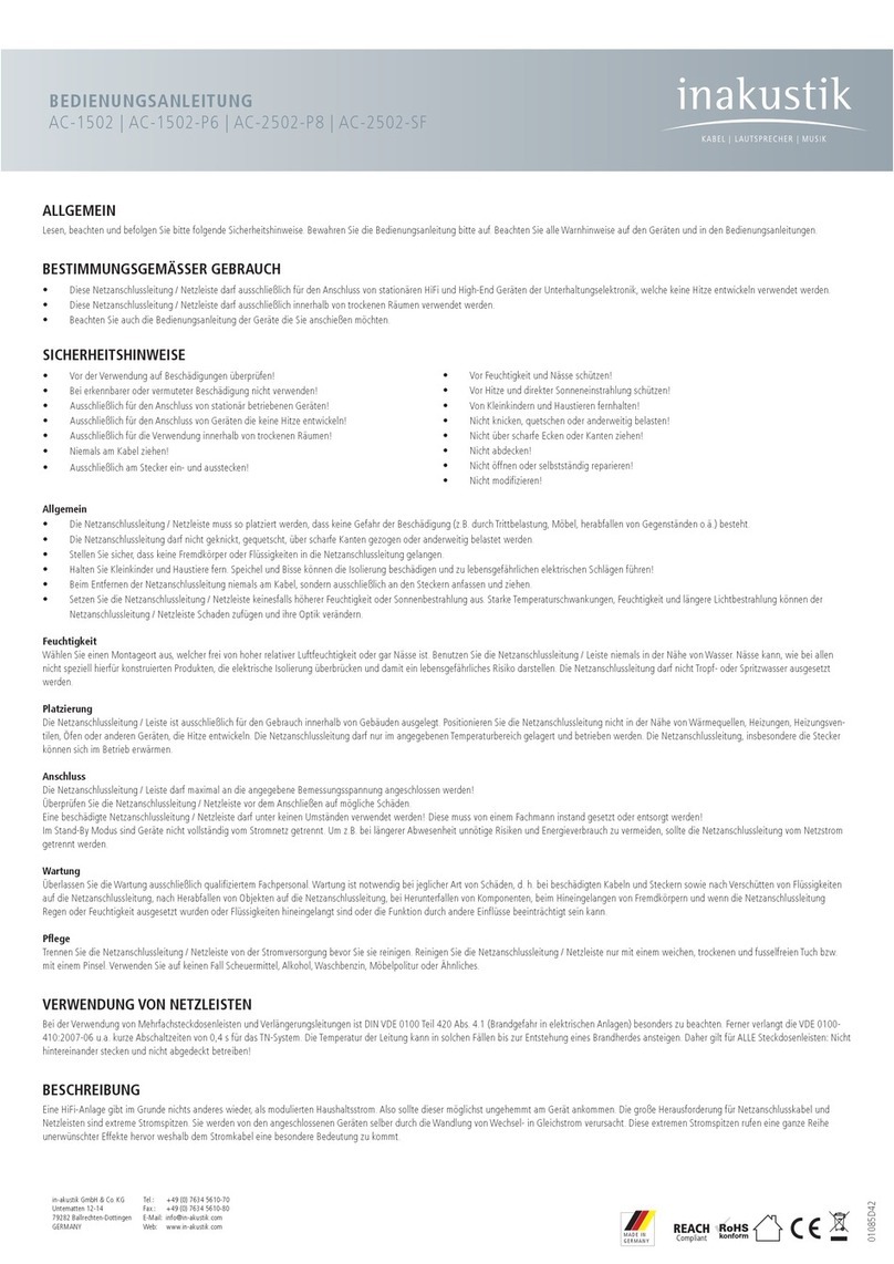 Inakustik AC-1502-P6 Operation manual Inakustik AC-1502-P6 Operation manual