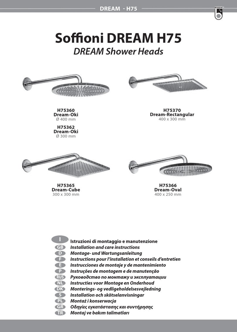 Bossini Soffioni DREAM H75 Operation manual