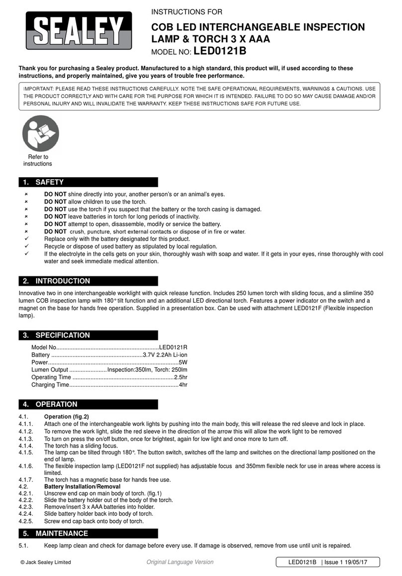 Sealey LED0121B User manual