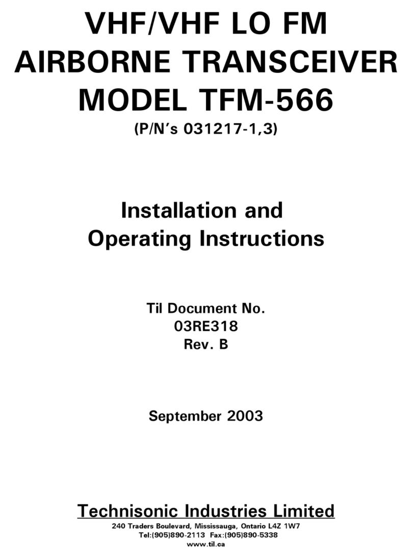 Technisonic Industries Limited TFM-566 User manual Technisonic Industries Limited TFM-566 User manual