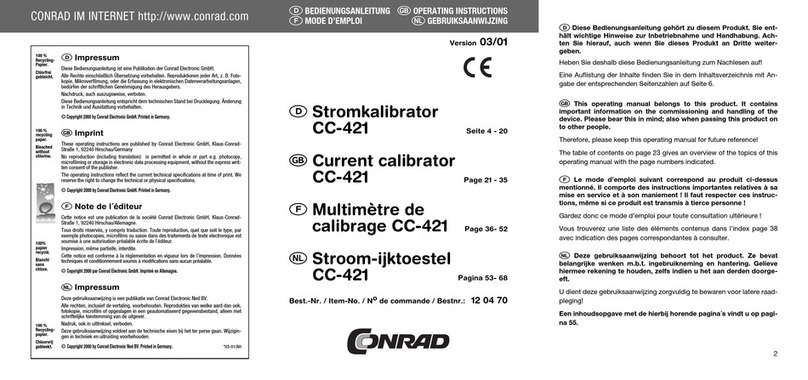 Conrad CC-421 operating instructions