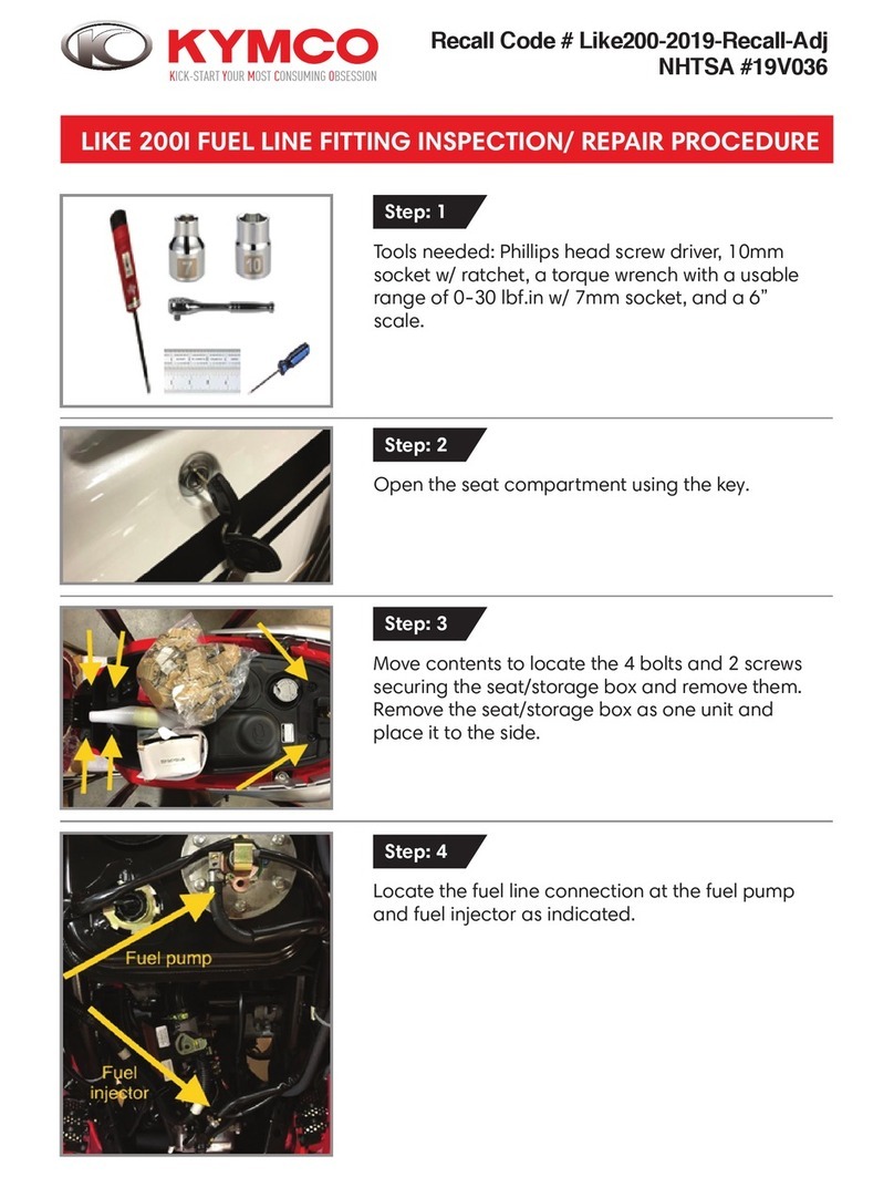 KYMCO LIKE 200I 2019 Installation instructions