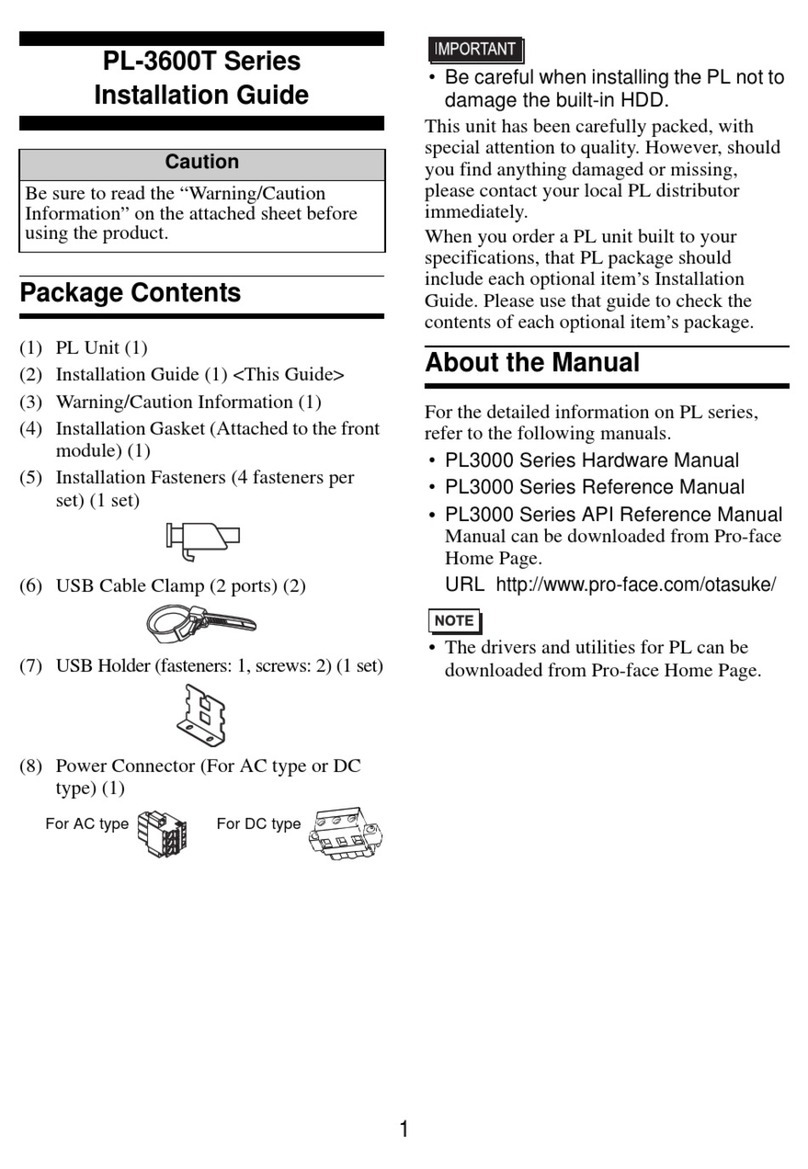 Digital Electronics Corporation PL-3600T Series installation guide