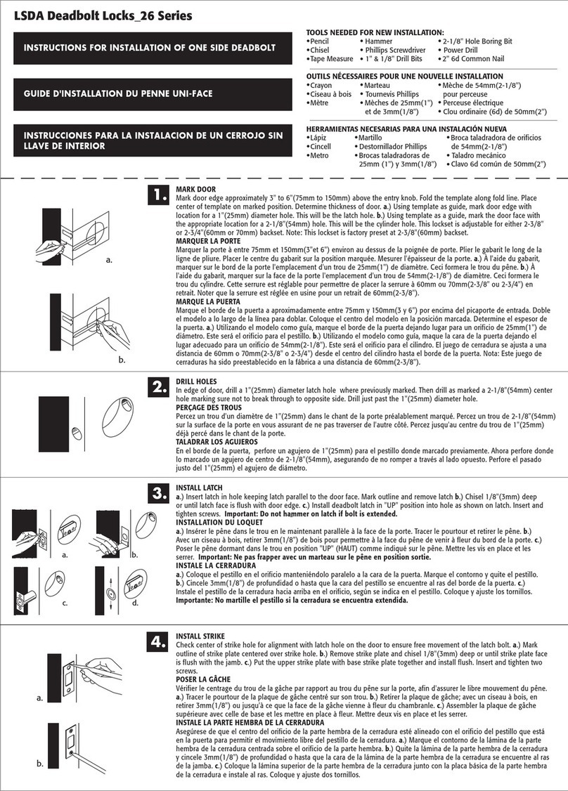 LSDA 26 Series Instructions for installation