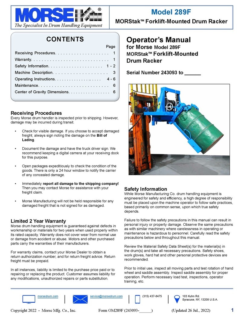 morse MORStak 289F Operator's manual