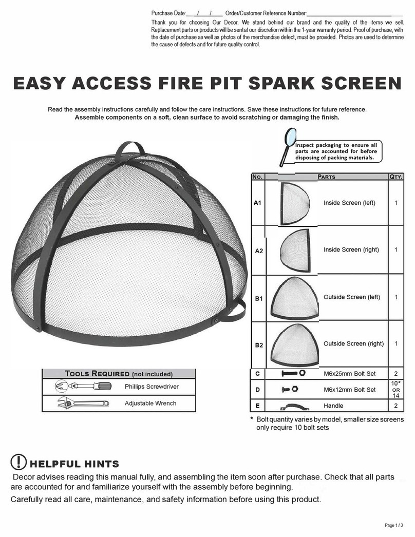 Sunnydaze EASY ACCESS FIRE PIT SPARK SCREEN Assembly Sunnydaze EASY ACCESS FIRE PIT SPARK SCREEN Assembly