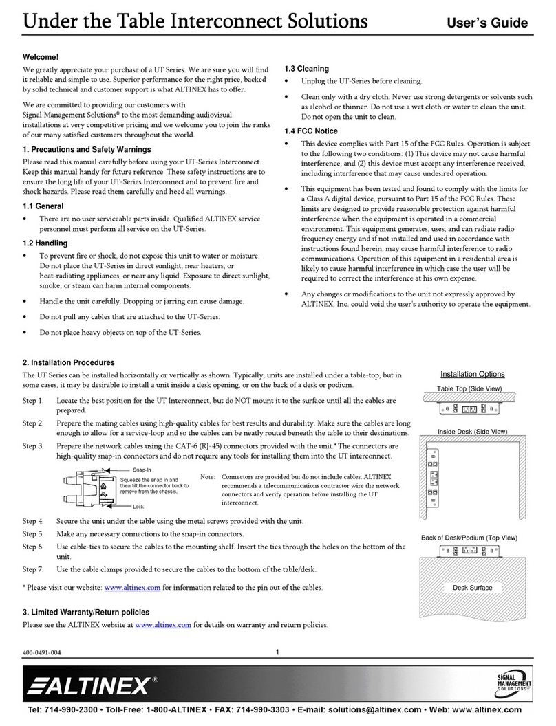 Altinex UT Series user guide