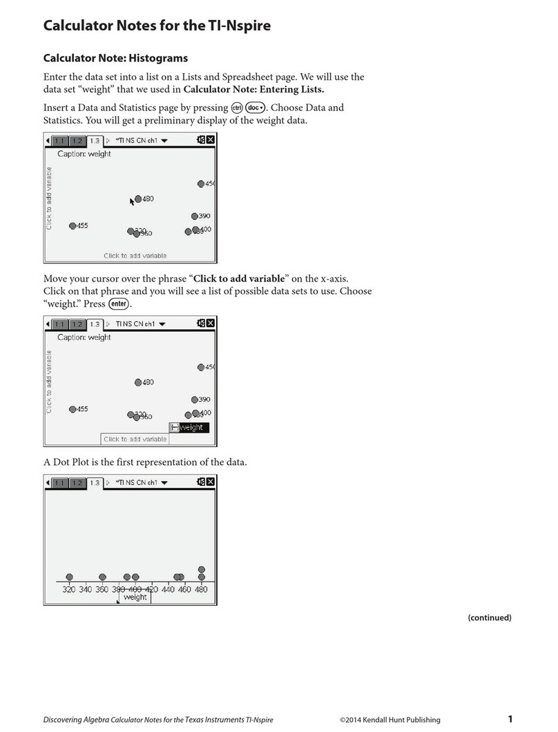 Texas Instruments TI-Nspire Quick start guide Texas Instruments TI-Nspire Quick start guide