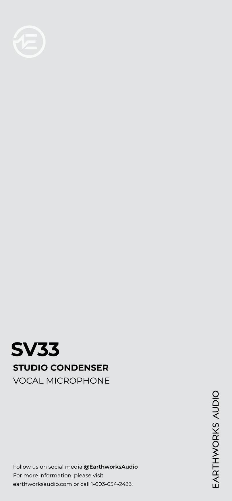 Earthworks Audio SV33 manual