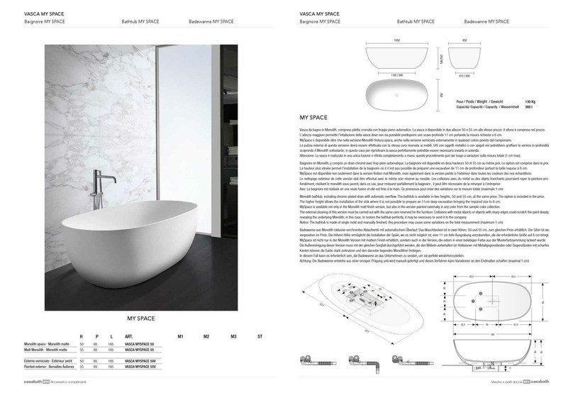 Casabath MY SPACE installation instructions Casabath MY SPACE installation instructions