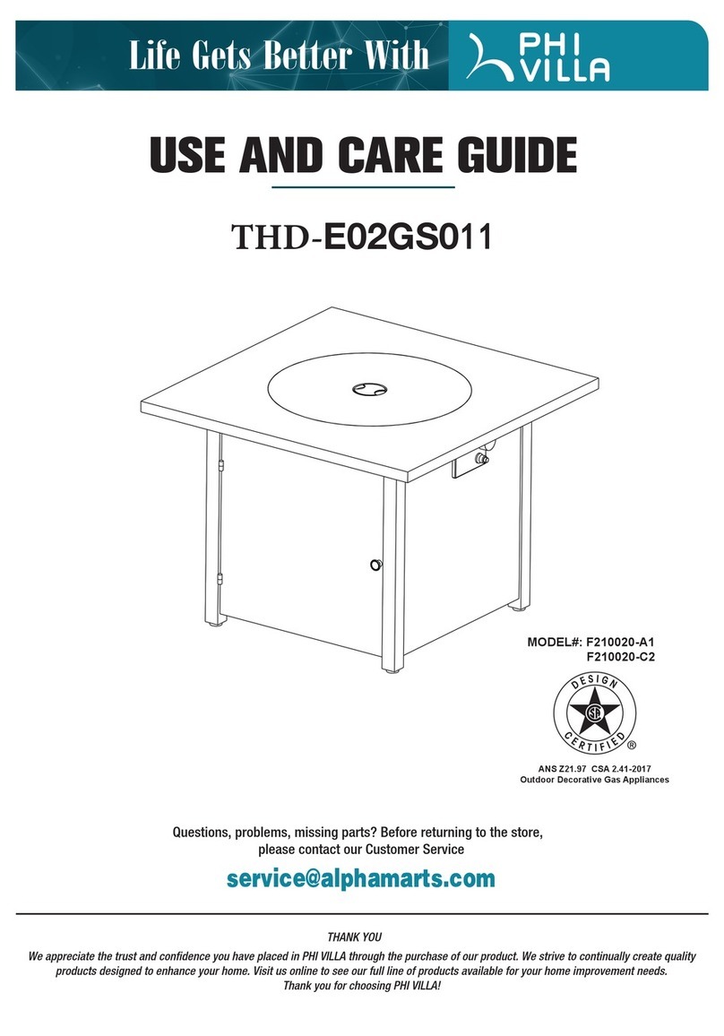 PHI VILLA THD-E02GS011 Use and care guide
