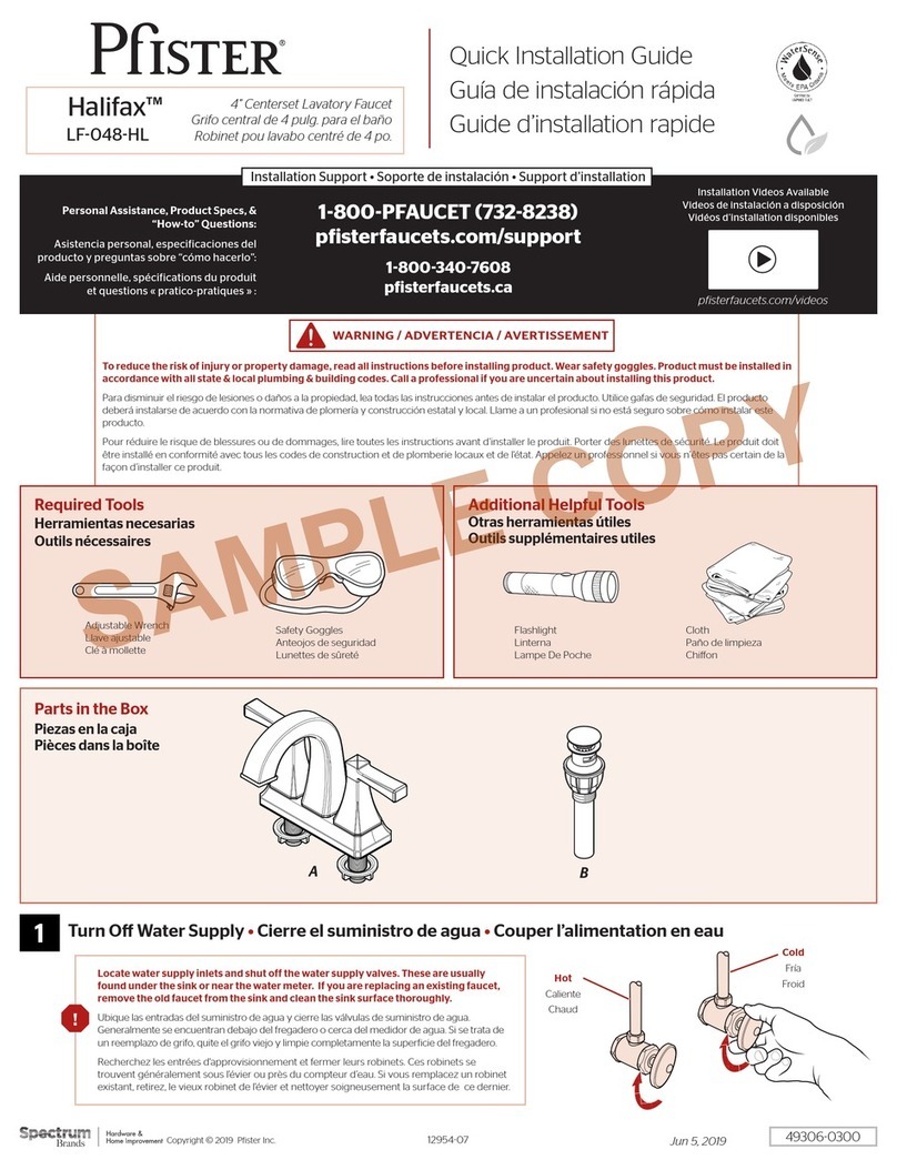Pfister Halifax LF-048-HL User manual Pfister Halifax LF-048-HL User manual