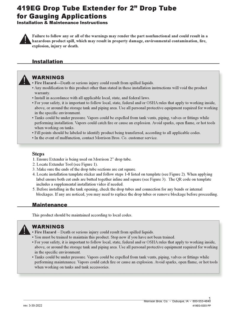 Morrison Bros. co. 419EG Installation & maintenance instructions