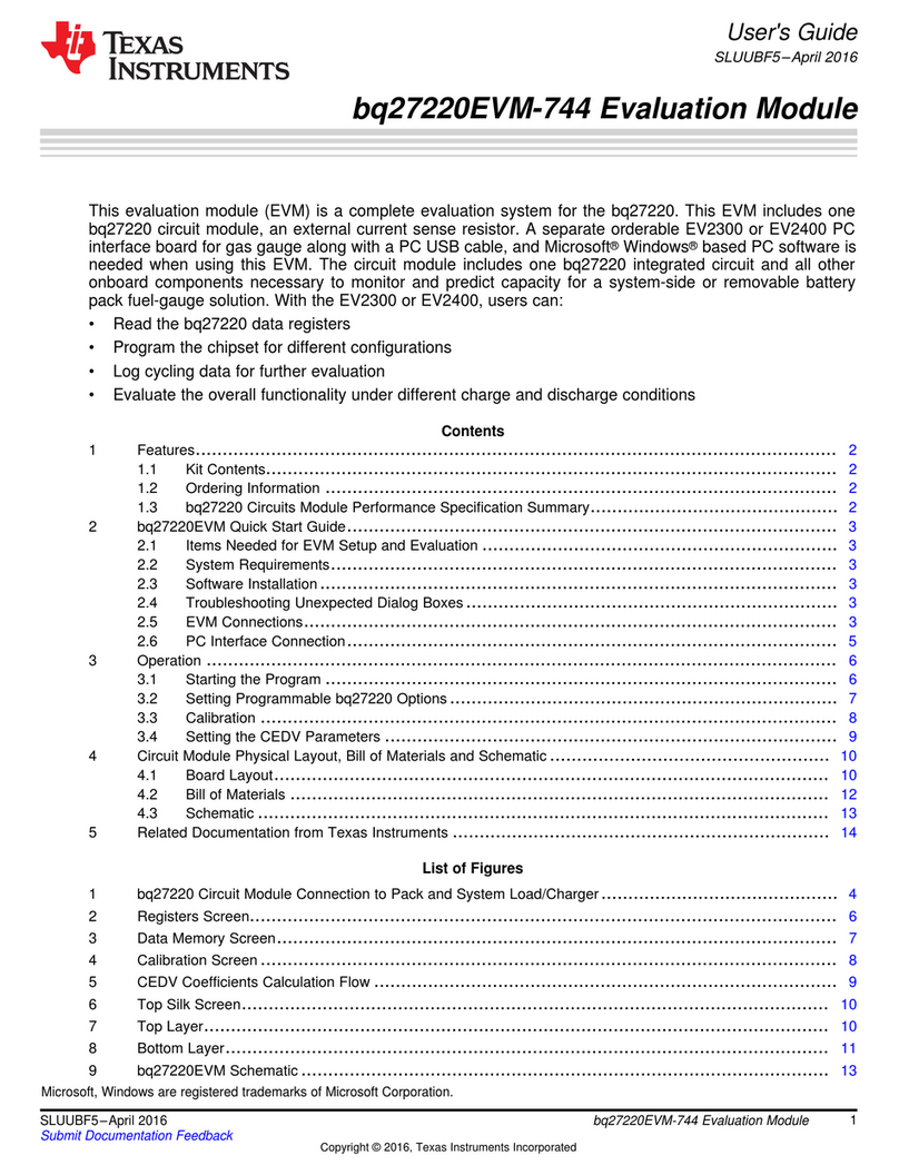 Texas Instruments bq27220 User manual