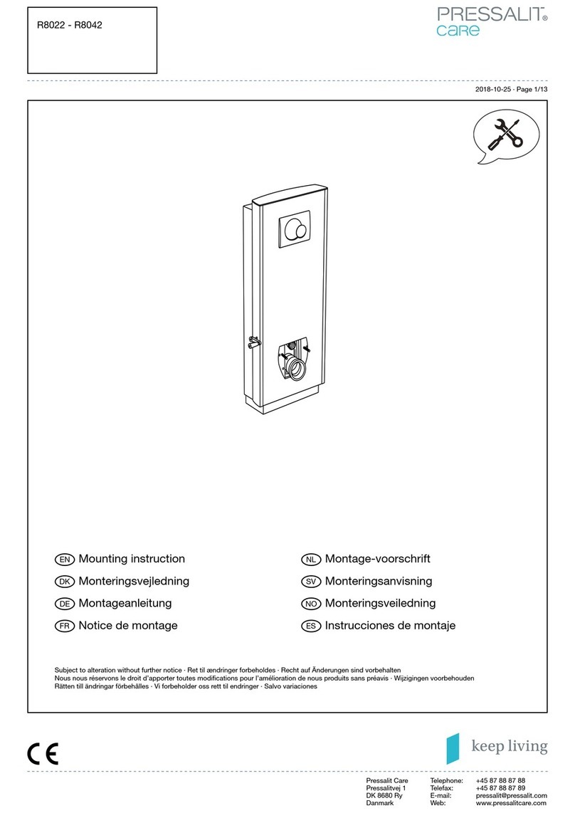 Pressalit Care R8022 Mounting instruction