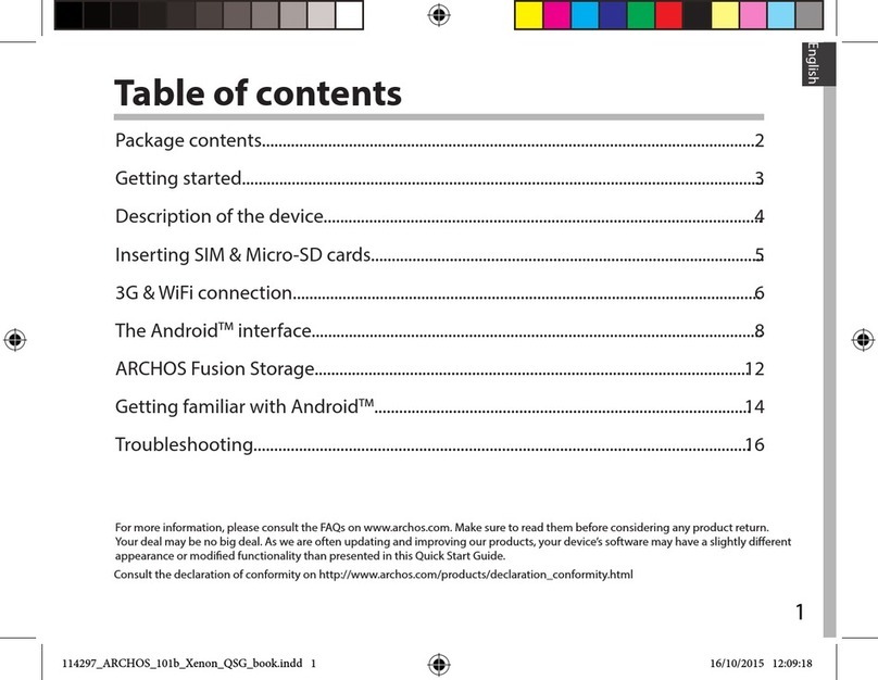 Archos 101b Xenon User manual Archos 101b Xenon User manual