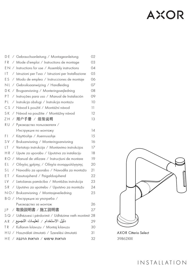 Hans Grohe AXOR Citterio Select 39862 Series Instructions for use/assembly instructions Hans Grohe AXOR Citterio Select 39862 Series Instructions for use/assembly instructions