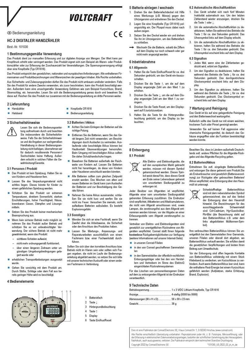 VOLTCRAFT HC-2 operating instructions